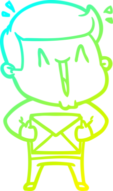 Bir insan tarafından çizilmiş, heyecanlı bir çizgi film çizimi.