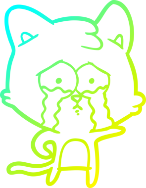 Bir insan tarafından çizilmiş ağlayan bir çizgi filmin soğuk gradyan çizimi