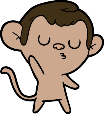 Bir insan tarafından çizilmiş çizgi maymun.