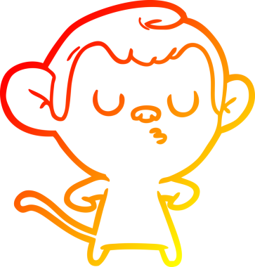 Bir insan tarafından çizilmiş çizgi film maymunu çizimi