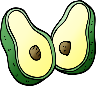 Bir insan tarafından çizilmiş karalama avokadosu.