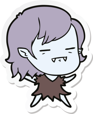 Bir insan tarafından çizilmiş ölümsüz vampir bir kızın çıkartması.