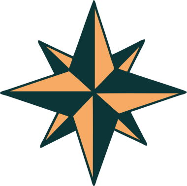 Bir insan tarafından çizilmiş bir yıldızın ikonik dövme şekli