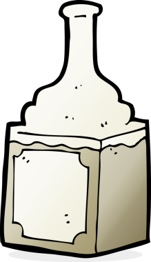 Bir insan tarafından çizilmiş viski şişesi.