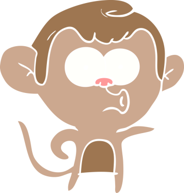 Bir insan tarafından çizilmiş düz renkli çizgi film karakteri