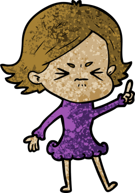 Bir insan tarafından çizilmiş kızgın bir kız.