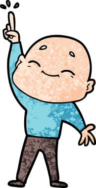 bir insan tarafından çizilmiş kel bir adam.