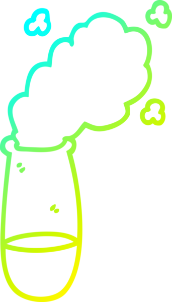 Bir insan tarafından çizilmiş bir çizgi film test tüpünün soğuk gradyan çizimi