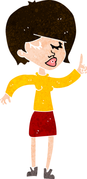 Bir insan tarafından çizilmiş bir fikri olan karikatür kadın.