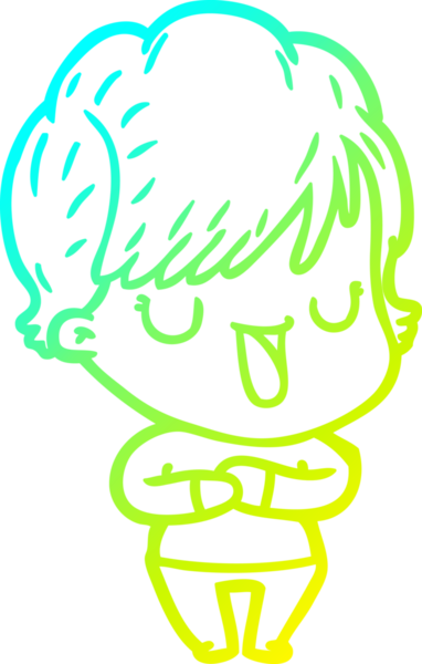 Bir insan tarafından çizilmiş bir karikatür kadın çizimi.