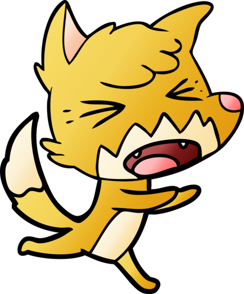 Bir insan tarafından çizilen kızgın tilki çizgi filmi