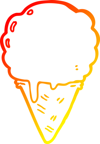 Bir insan tarafından çizilmiş çizgi film dondurmasının sıcak çizgi çizimi