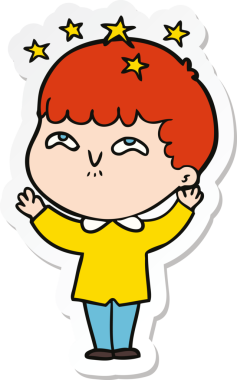 Bir insan tarafından çizilmiş bir karikatür çıkartması.