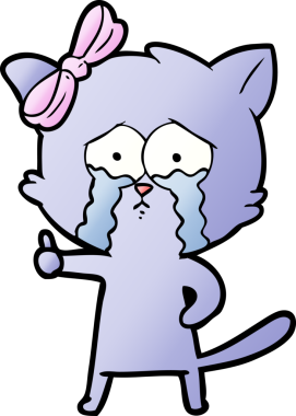 Bir insan tarafından çizilmiş çizgi film kedisi.