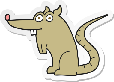 Bir insan tarafından çizilmiş bir karikatür faresinin çıkartması.