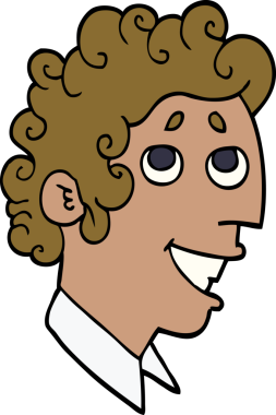 Bir insan tarafından çizilmiş karikatür adam yüzü.