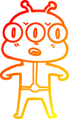 Bir insan tarafından çizilmiş üç gözlü bir karikatür çizimi.