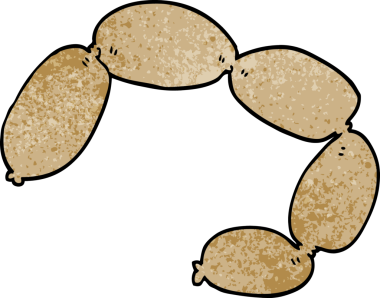 Bir insan tarafından çizilmiş karalama sosis dizisi.