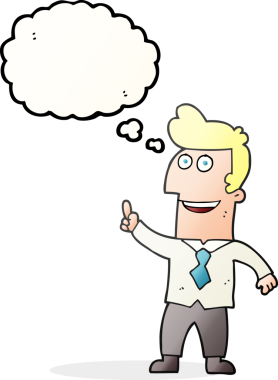 Bir insan tarafından çizilmiş serbest çizim balon karikatür işadamı