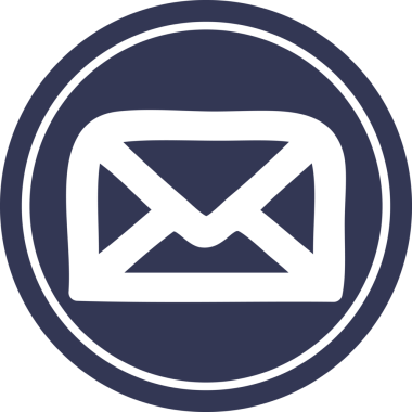 bir insan tarafından çizilmiş zarf harfi dairesel simgesi