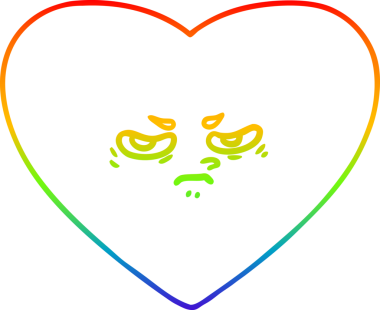 gökkuşağı gradyanı çizimi bir insan tarafından çizilmiş bir karikatür kalp