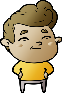 Bir insan tarafından çizilmiş mutlu çizgi film adamı.