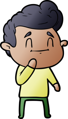 Bir insan tarafından çizilmiş mutlu çizgi film adamı.