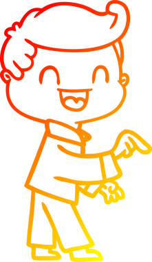 Bir insan tarafından çizilmiş mutlu bir adamın çizgi film çizimi.