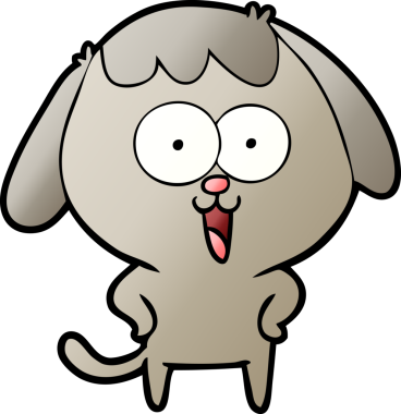 Bir insan tarafından çizilmiş şirin bir çizgi film köpeği.