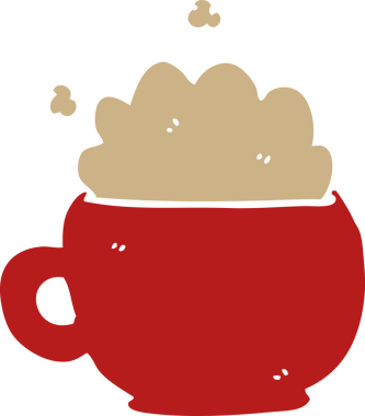 Bir insan tarafından çizilmiş köpüklü latte.