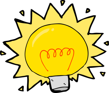 bir insan tarafından çizilmiş karikatür elektrik ampulü