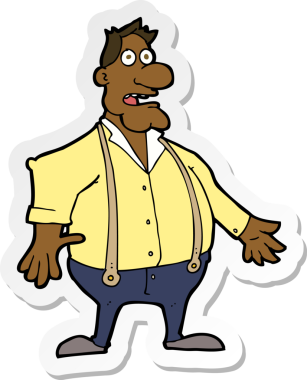 Bir insan tarafından çizilmiş bir karikatür çıkartması.