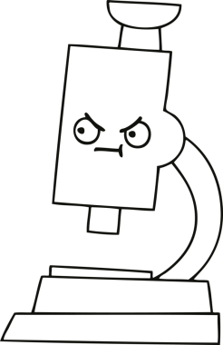 Bir insan tarafından çizilmiş bir mikroskop çizimi