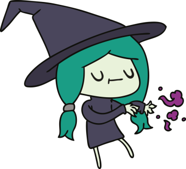 Bir insan tarafından çizilmiş kawai cadısının serbest çizimi.