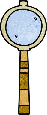 Bir insan tarafından çizilmiş garip çizgi film büyüteçleri.