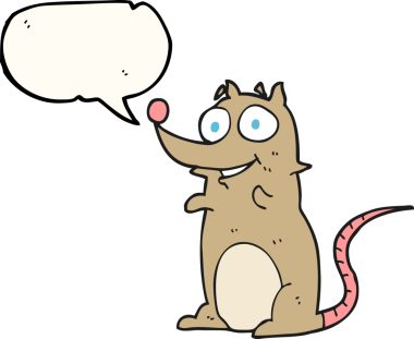 Bir insan tarafından çizilmiş serbest konuşma balonu çizgi film faresi