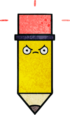 Bir insan tarafından çizilmiş bir kalemin retro grunge doku karikatürü