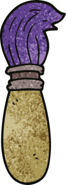 Bir insan tarafından çizilmiş karalama boya fırçası.