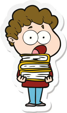 Bir insan tarafından çizilmiş, şaşırarak nefes nefese kalmış bir çizgi film karakterinin çıkartması.