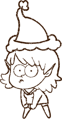 Noel Elf Kömürü Bir insan tarafından çizilmiş