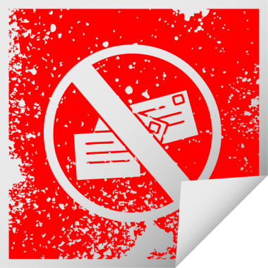 Üzüntülü kare soyma etiketi bir insan tarafından çizilmiş posta levhasının sembolü