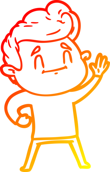 Bir insan tarafından çizilmiş mutlu bir çizgi film karakteri çizimi.