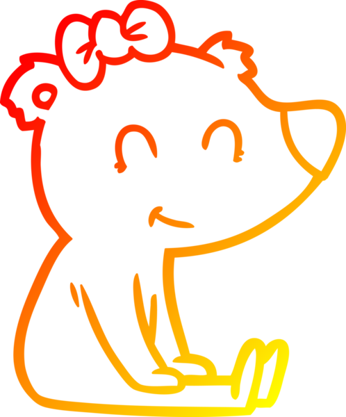 Bir insan tarafından çizilmiş dişi ayının sıcak çizgi çizimi