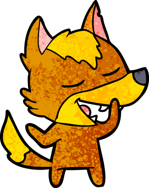 Bir insan tarafından çizilmiş tilki çizgi film karakteri