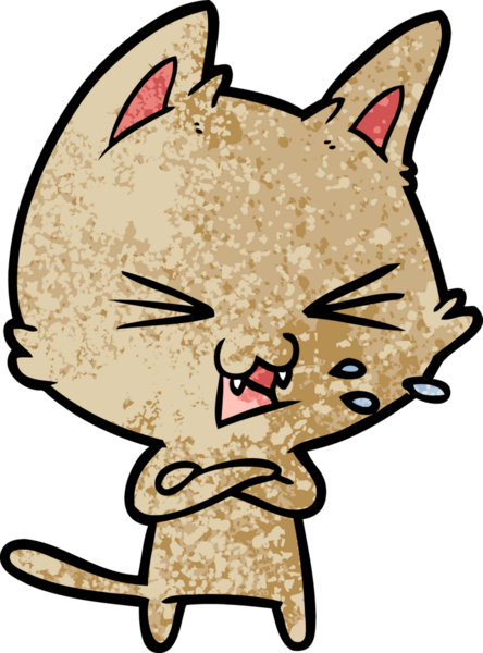 Bir insan tarafından çizilmiş kedi tıslaması.