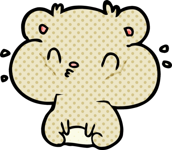 Bir insan tarafından çizilmiş yanak kesesi olan çizgi film hamsterı.