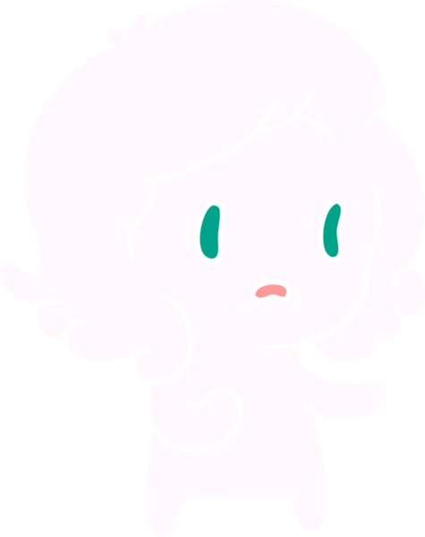 Bir insan tarafından çizilmiş kawai korkunç hayaletinin serbest çizimi.