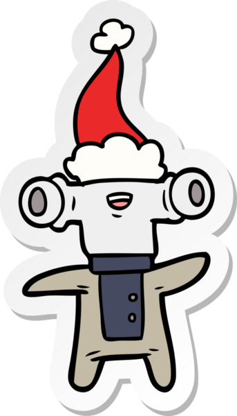 Bir insan tarafından çizilmiş Noel Baba şapkası giymiş bir uzaylının dostane el yazısı.
