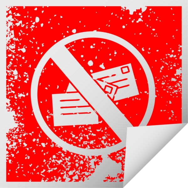 Üzüntülü kare soyma etiketi bir insan tarafından çizilmiş posta levhasının sembolü