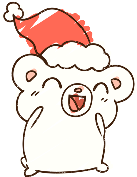 Bir insan tarafından çizilmiş Noel Kutup Ayısı Tebeşiri